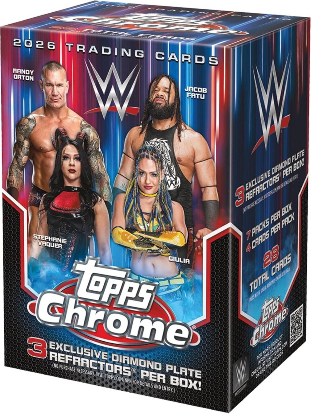 2026 WWE Topps Chrome Factory Sealed Value Box - Rare Collectible Trading Cards